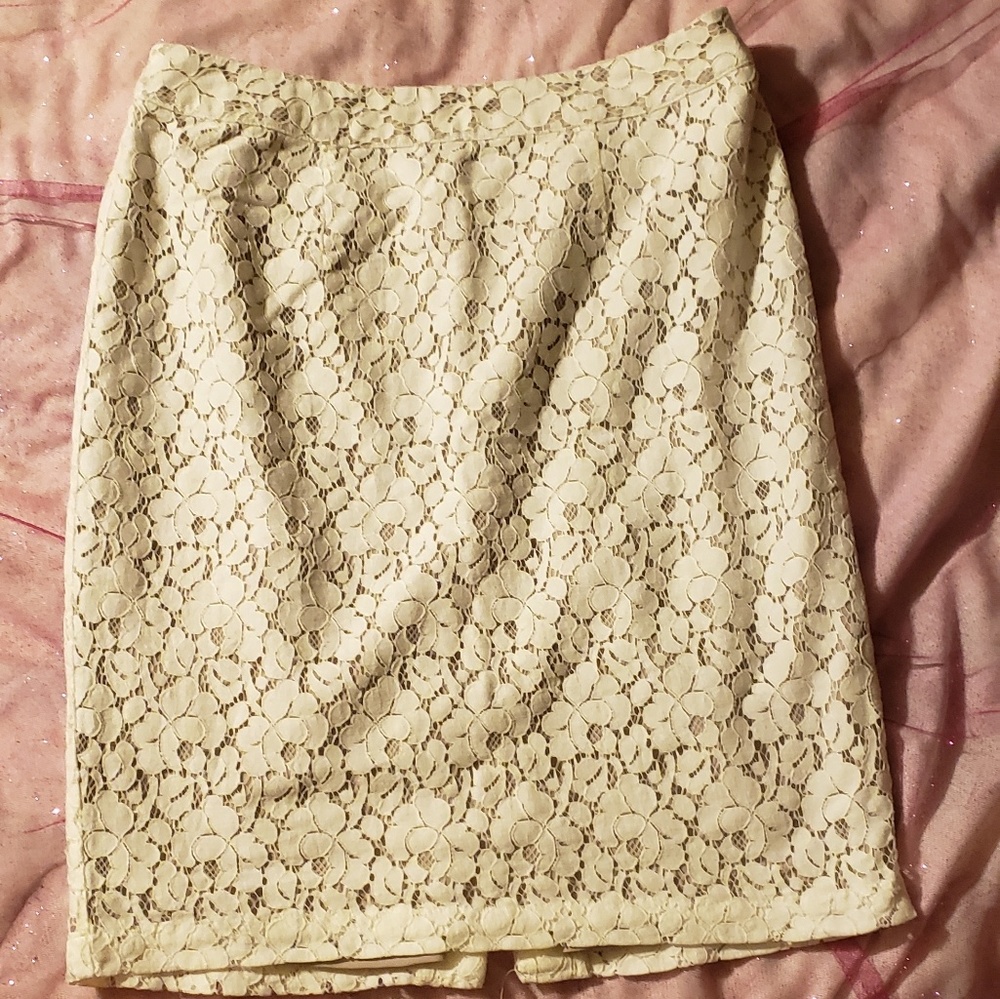 Nwot Apt 9 ivory lace skirt